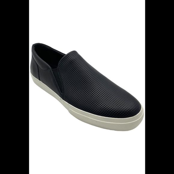 Vince Men's Fletcher Slip-On Casual Leather Sneakers Black - Medium - Picture 1 of 3